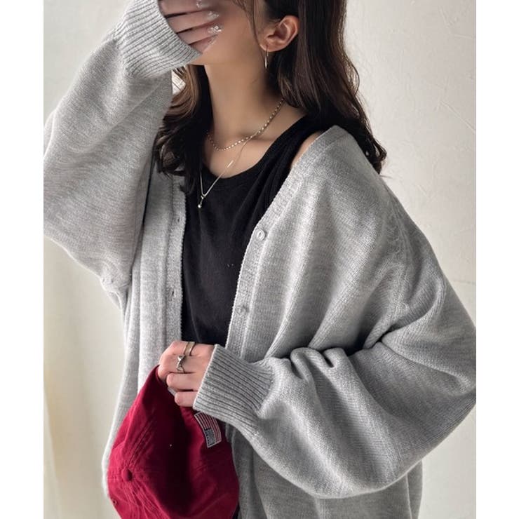 シルエット自在でお洒落も叶う。裾ドロストVネックニットカーディガン（長袖） | Classical Elf  | 詳細画像17 