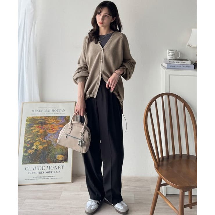 シルエット自在でお洒落も叶う。裾ドロストVネックニットカーディガン（長袖） | Classical Elf  | 詳細画像33 