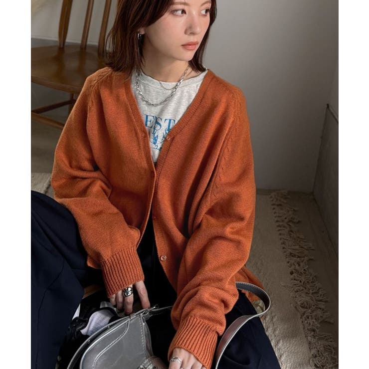 シルエット自在でお洒落も叶う。裾ドロストVネックニットカーディガン（長袖） | Classical Elf  | 詳細画像35 