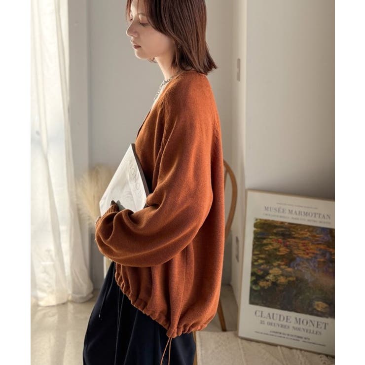 シルエット自在でお洒落も叶う。裾ドロストVネックニットカーディガン（長袖） | Classical Elf  | 詳細画像38 