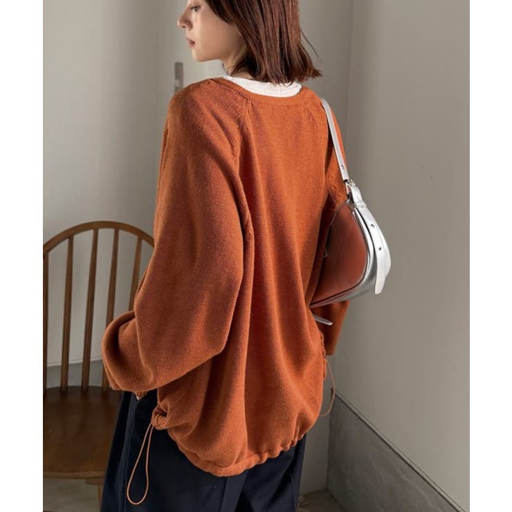 シルエット自在でお洒落も叶う。裾ドロストVネックニットカーディガン（長袖） | Classical Elf  | 詳細画像40 