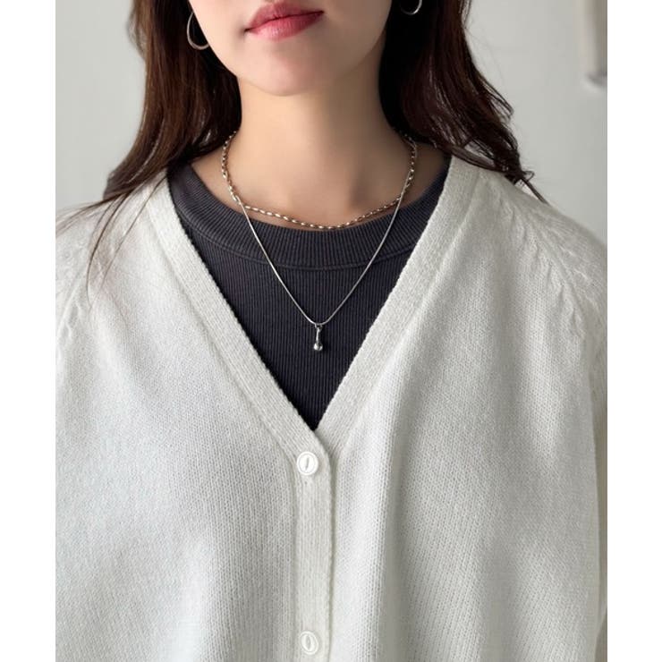 シルエット自在でお洒落も叶う。裾ドロストVネックニットカーディガン（長袖） | Classical Elf  | 詳細画像42 