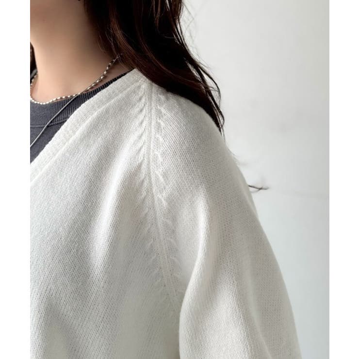 シルエット自在でお洒落も叶う。裾ドロストVネックニットカーディガン（長袖） | Classical Elf  | 詳細画像45 