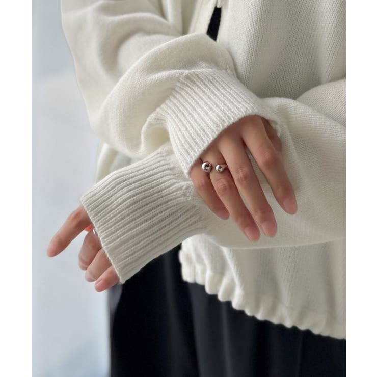 シルエット自在でお洒落も叶う。裾ドロストVネックニットカーディガン（長袖） | Classical Elf  | 詳細画像46 