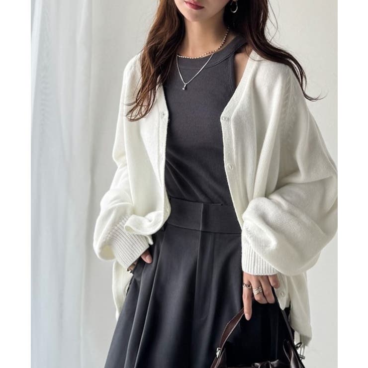 シルエット自在でお洒落も叶う。裾ドロストVネックニットカーディガン（長袖） | Classical Elf  | 詳細画像2 