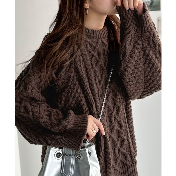 ざっくり感で一瞬でこなれ顔◎立体アラン柄ローゲージケーブルニット | Classical Elf  | 詳細画像11 