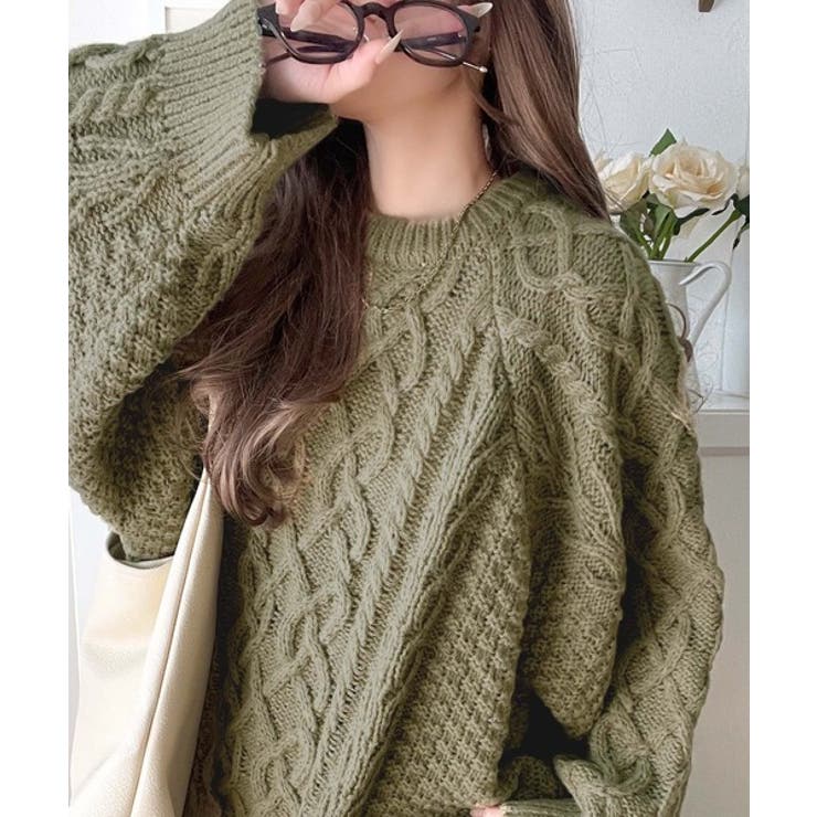 ざっくり感で一瞬でこなれ顔◎立体アラン柄ローゲージケーブルニット | Classical Elf  | 詳細画像27 