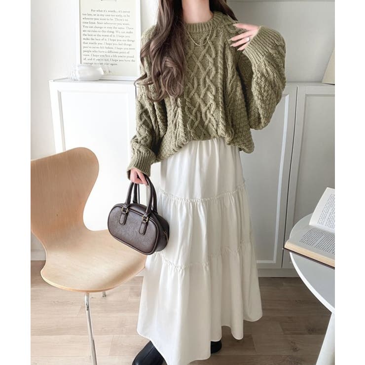 ざっくり感で一瞬でこなれ顔◎立体アラン柄ローゲージケーブルニット | Classical Elf  | 詳細画像29 