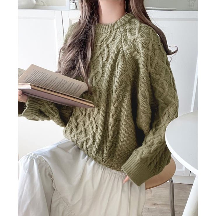 ざっくり感で一瞬でこなれ顔◎立体アラン柄ローゲージケーブルニット | Classical Elf  | 詳細画像30 