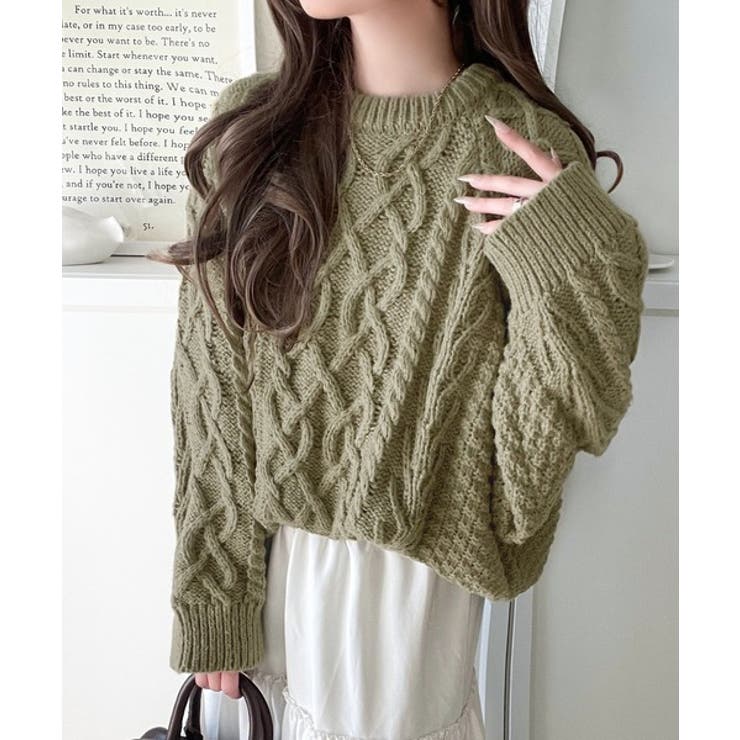 ざっくり感で一瞬でこなれ顔◎立体アラン柄ローゲージケーブルニット | Classical Elf  | 詳細画像33 