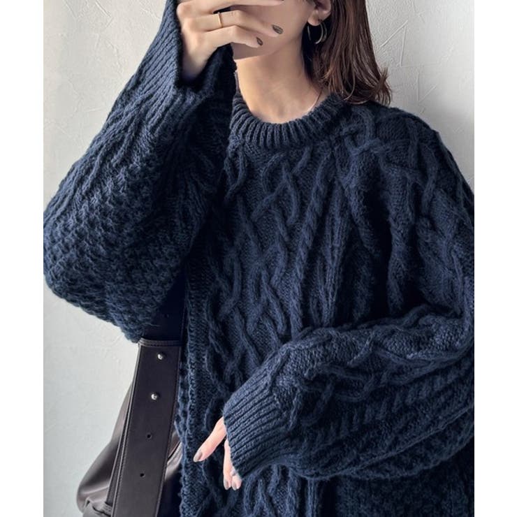 ざっくり感で一瞬でこなれ顔◎立体アラン柄ローゲージケーブルニット | Classical Elf  | 詳細画像34 