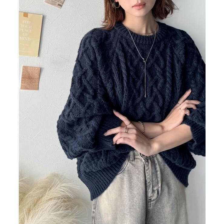 ざっくり感で一瞬でこなれ顔◎立体アラン柄ローゲージケーブルニット | Classical Elf  | 詳細画像36 