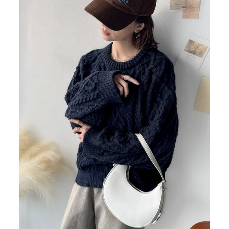 ざっくり感で一瞬でこなれ顔◎立体アラン柄ローゲージケーブルニット | Classical Elf  | 詳細画像41 