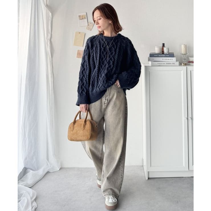 ざっくり感で一瞬でこなれ顔◎立体アラン柄ローゲージケーブルニット | Classical Elf  | 詳細画像42 