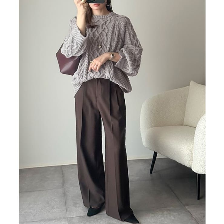 ざっくり感で一瞬でこなれ顔◎立体アラン柄ローゲージケーブルニット | Classical Elf  | 詳細画像4 