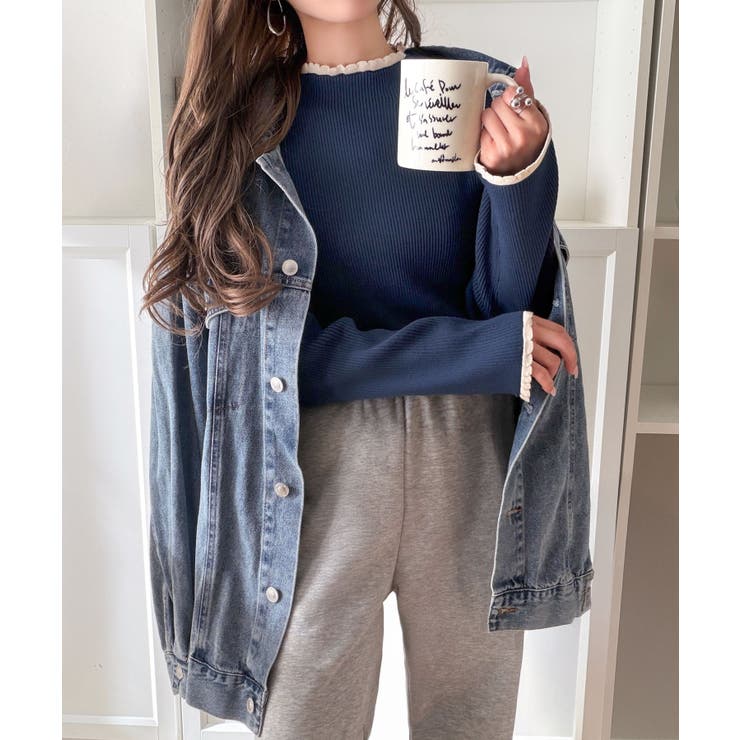 色っぽさと着回し力を兼ね備えた主役級ニット。スカラップ配色デザインニットプルオー… | Classical Elf  | 詳細画像35 