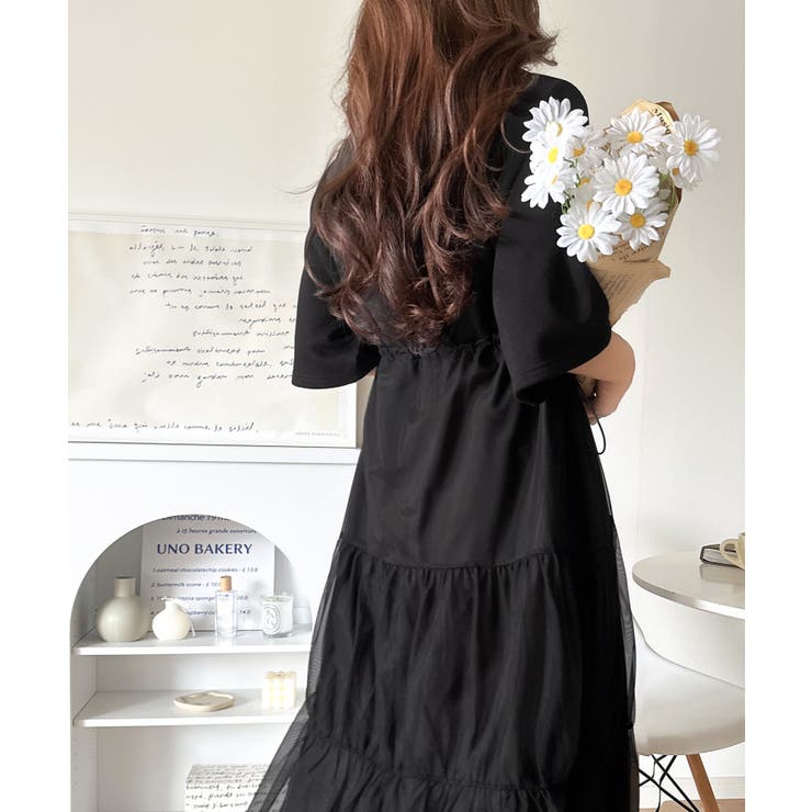 1枚で完成する、究極の大人カジュアル。半袖スウェットチュールドッキングワンピース | Classical Elf  | 詳細画像10 