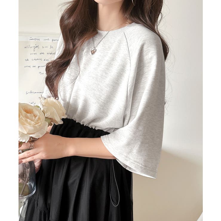 1枚で完成する、究極の大人カジュアル。半袖スウェットチュールドッキングワンピース | Classical Elf  | 詳細画像27 