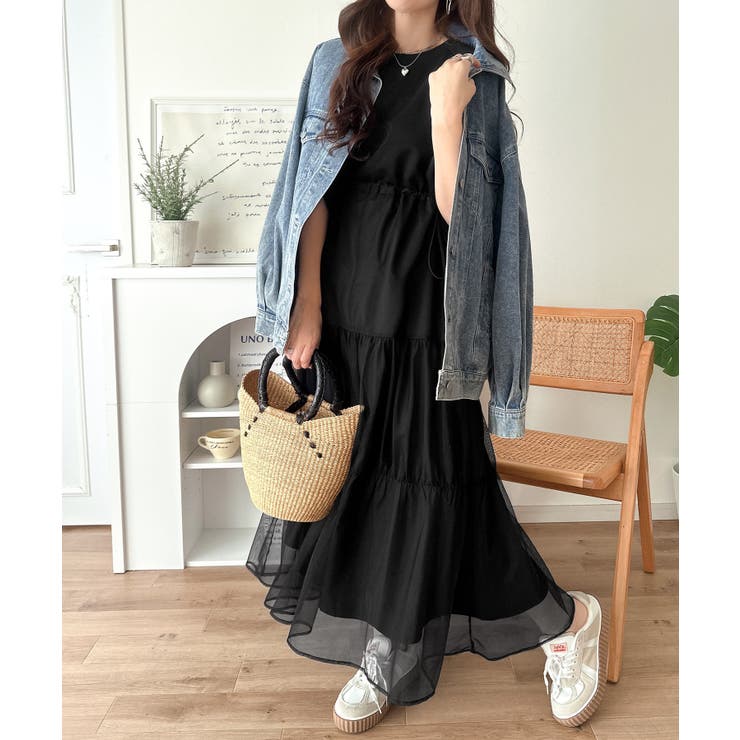 1枚で完成する、究極の大人カジュアル。半袖スウェットチュールドッキングワンピース | Classical Elf  | 詳細画像4 