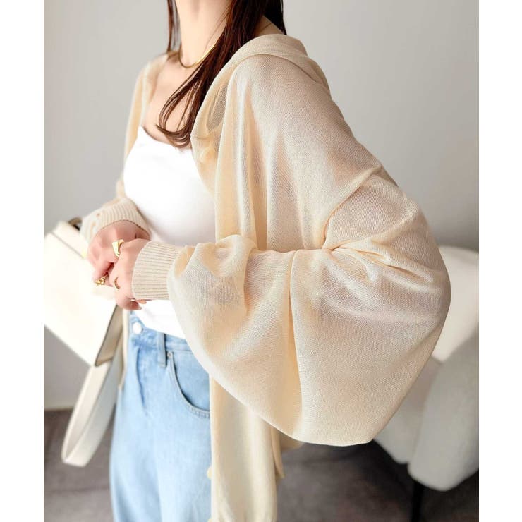 アイボリー | 透け感を楽しむ大人のサマーニット♪リラックスシルエットで体型カバーも◎シアーサマ… | Classical Elf 