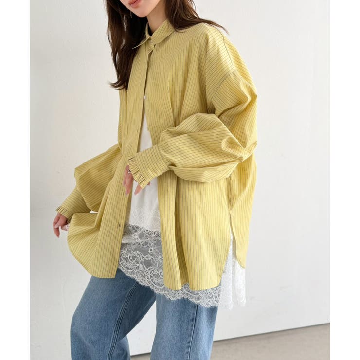 大人のきれいめカジュアル、体型も美しくカバー。裾レースカットソードッキングTシャ… | Classical Elf  | 詳細画像11 