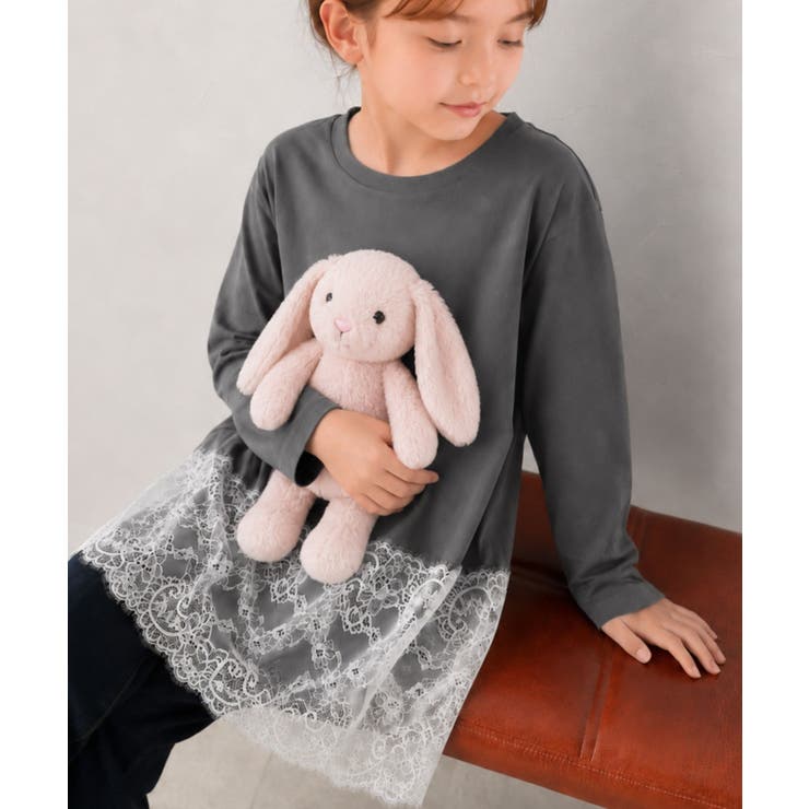 大人のきれいめカジュアル、体型も美しくカバー。裾レースカットソードッキングTシャ… | Classical Elf  | 詳細画像50 