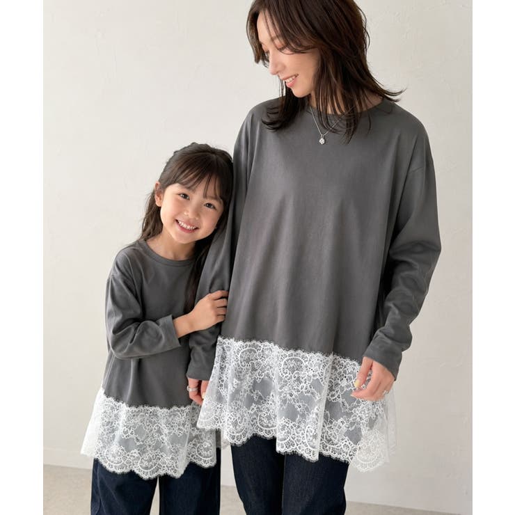 大人のきれいめカジュアル、体型も美しくカバー。裾レースカットソードッキングTシャ… | Classical Elf  | 詳細画像53 