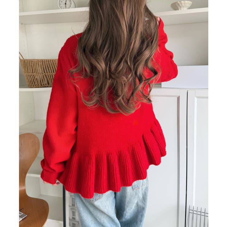 ふわっと甘く、上品に。フリルが彩る、ふわもちフリル金ボタンニットカーディガン（長… | Classical Elf  | 詳細画像41 