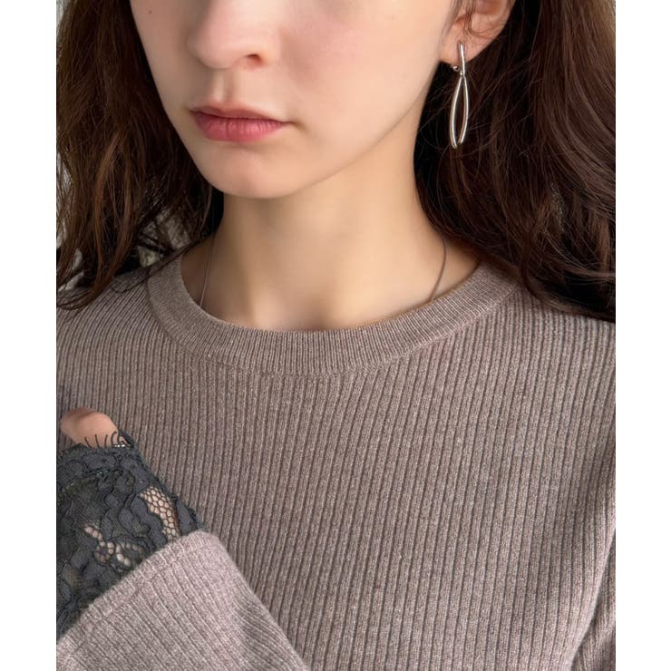 今っぽく、上品に。袖口レースドッキング リブトップス (長袖) | Classical Elf  | 詳細画像42 
