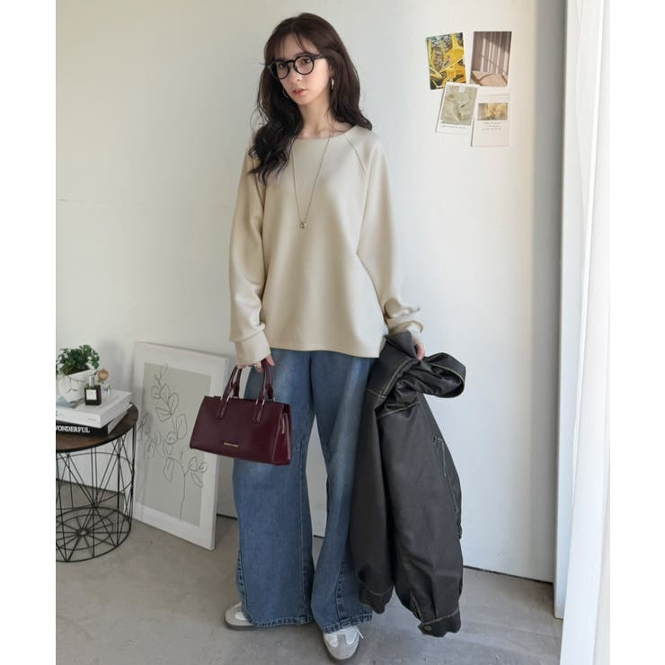 『もっちり&ハリ感』の立体マジック♪ダンボールラグラン切替ボートネックプルオーバ… | Classical Elf  | 詳細画像27 