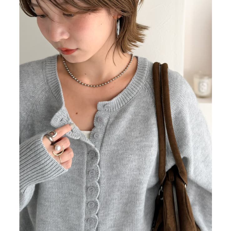 シンプル派もきっと恋する、ほっこりデザイン。スカラップ多ボタンカーディガン（長袖… | Classical Elf  | 詳細画像18 