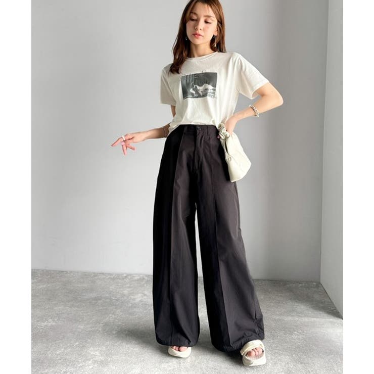 ゆるっとキメる、タックで魅せる。裾ドロスト入り前後タックワイドパンツ | Classical Elf  | 詳細画像8 