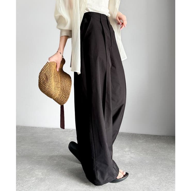 ゆるっとキメる、タックで魅せる。裾ドロスト入り前後タックワイドパンツ | Classical Elf  | 詳細画像12 