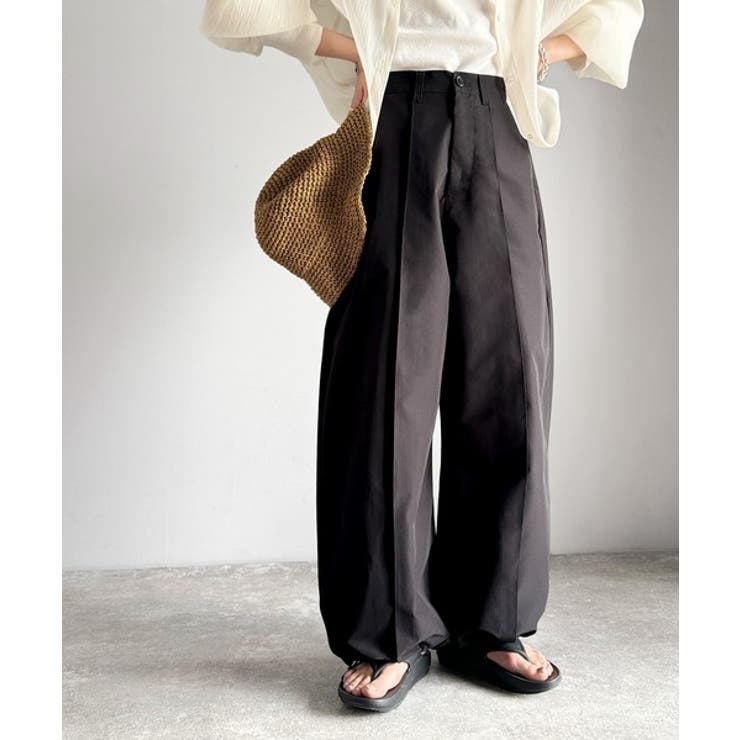 ゆるっとキメる、タックで魅せる。裾ドロスト入り前後タックワイドパンツ | Classical Elf  | 詳細画像14 