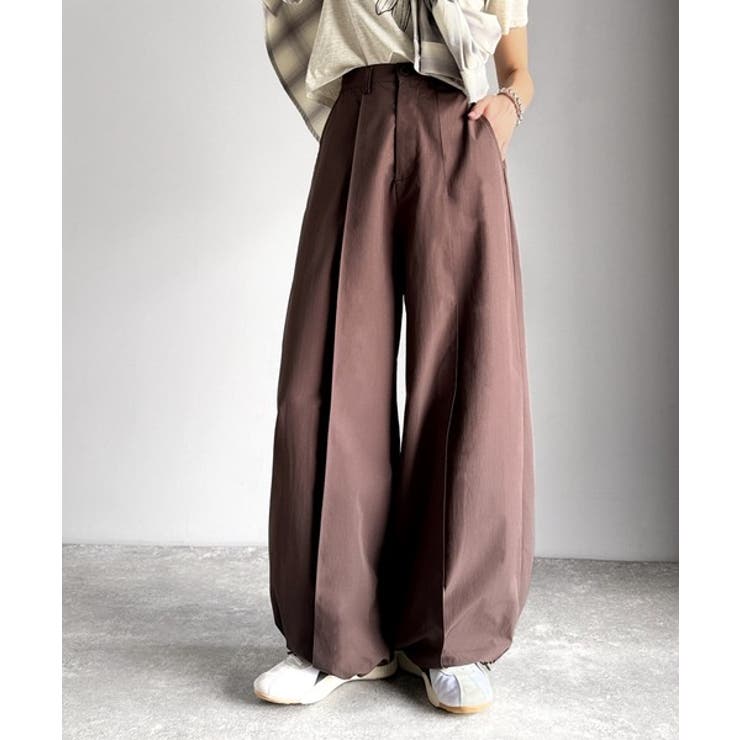 ゆるっとキメる、タックで魅せる。裾ドロスト入り前後タックワイドパンツ | Classical Elf  | 詳細画像15 