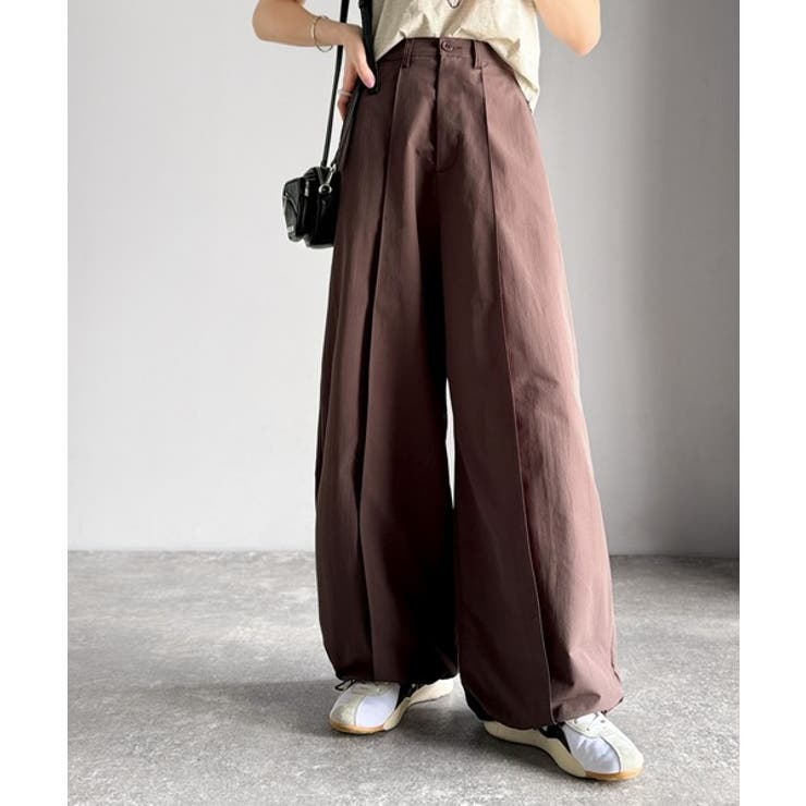 ゆるっとキメる、タックで魅せる。裾ドロスト入り前後タックワイドパンツ | Classical Elf  | 詳細画像16 