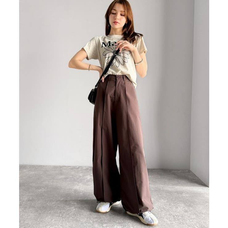 ゆるっとキメる、タックで魅せる。裾ドロスト入り前後タックワイドパンツ | Classical Elf  | 詳細画像18 