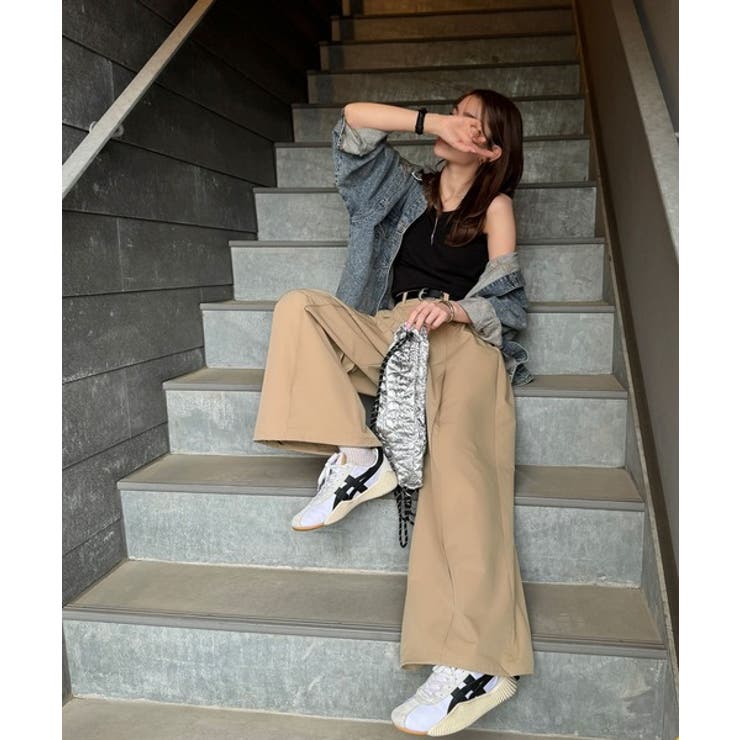 ゆるっとキメる、タックで魅せる。裾ドロスト入り前後タックワイドパンツ | Classical Elf  | 詳細画像30 