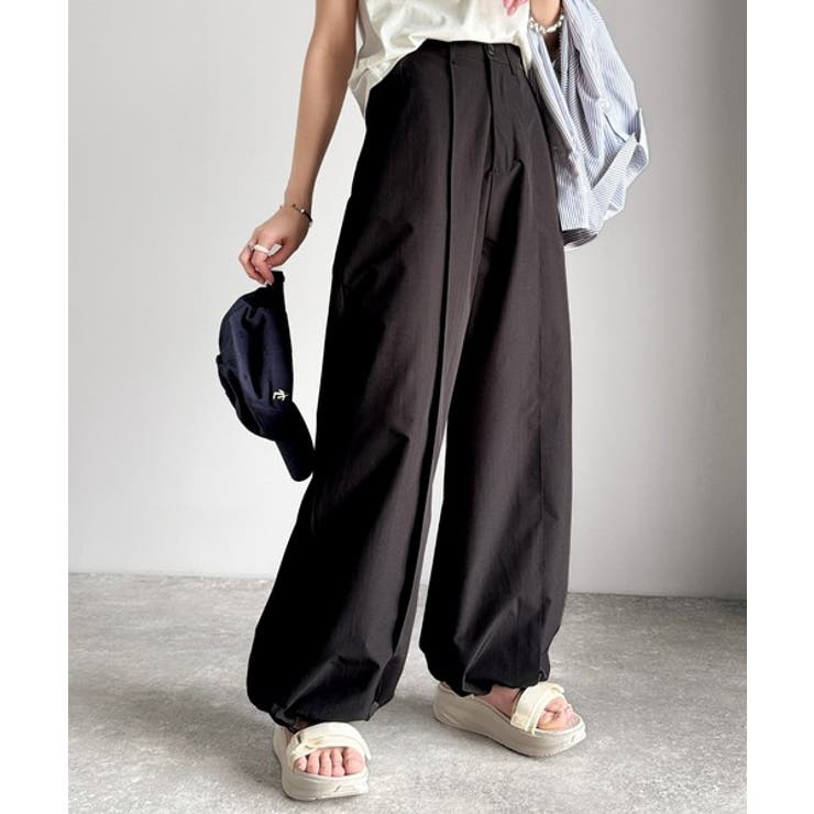 ゆるっとキメる、タックで魅せる。裾ドロスト入り前後タックワイドパンツ | Classical Elf  | 詳細画像4 