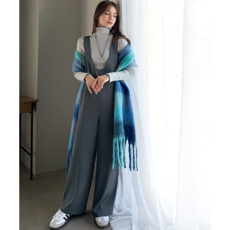 着心地ラクチン×お洒落見え♪深Uネックオールインワンサロペットパンツ | Classical Elf  | 詳細画像16 