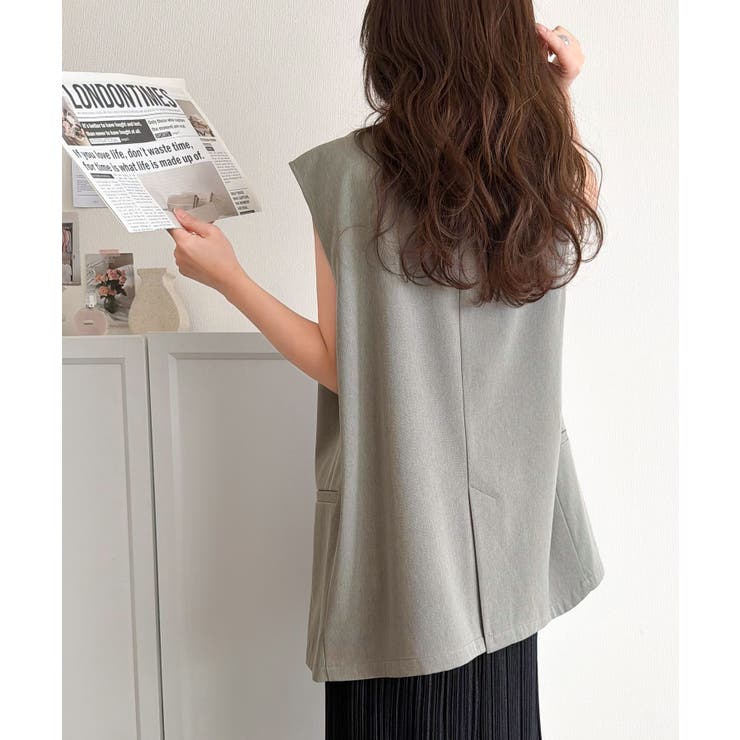 いつものコーデに重ねるだけ。即、今っぽこなれ感。ダブルジャケットジレベスト | Classical Elf  | 詳細画像24 