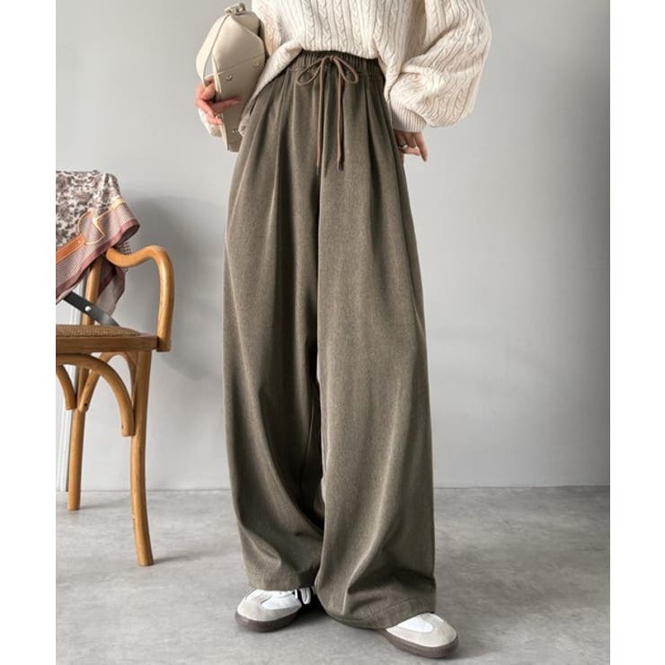 ブラウン | リラックス感とスタイルを両立。美脚シルエットワイドイージーパンツ | Classical Elf