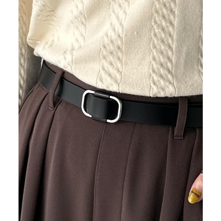 上質レザーでスタイリングを格上げ◎牛床革ピンレススクエアーバックルレザーベルト | Classical Elf  | 詳細画像6