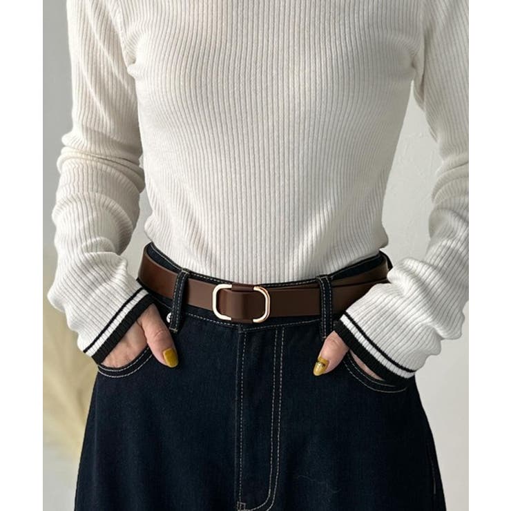 上質レザーでスタイリングを格上げ◎牛床革ピンレススクエアーバックルレザーベルト | Classical Elf  | 詳細画像20