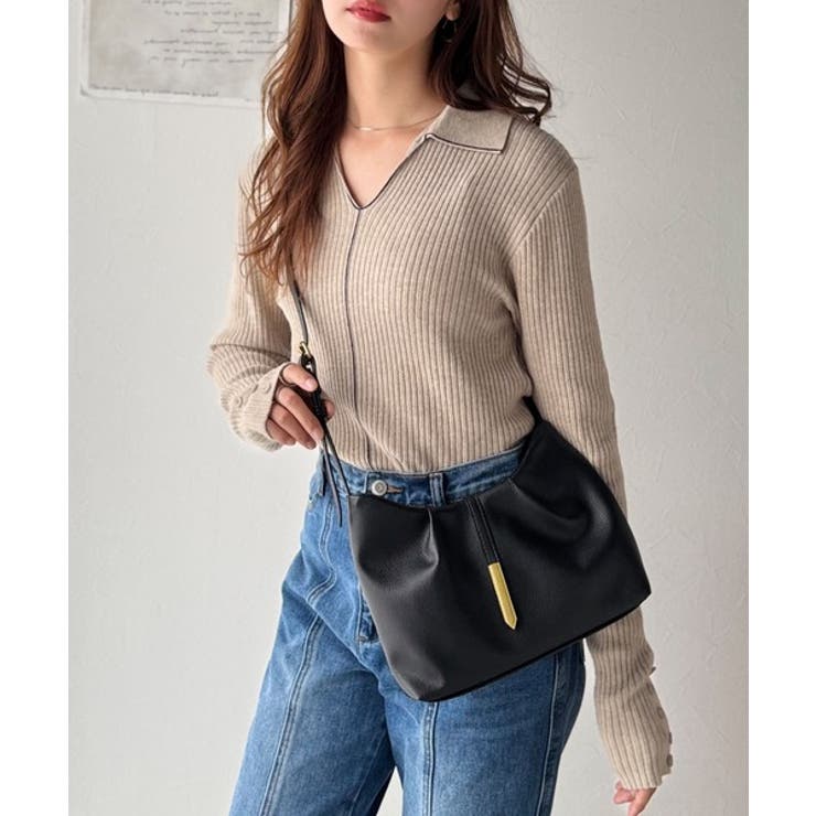 シンプルキレイめで高見えを叶える◎メタルパーツソフトシュリンクレザーバッグ | Classical Elf  | 詳細画像8 