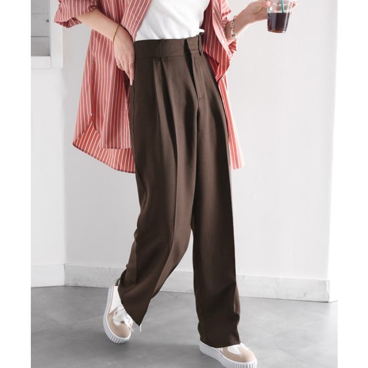 カジュアル ストレート パンツ 2色 ダブルタック 韓国 夏 nr9502 パンツ レディース ワイドパンツ ダブルタック タックパンツ