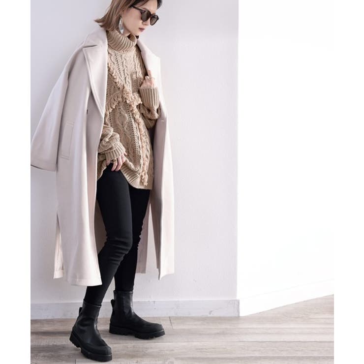 個性放つ1枚。フリンジ&ケーブル編みオーバーニット[品番：WZ000003948