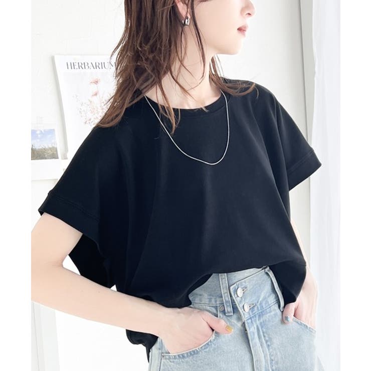 超安い品質 大人の短丈美フォルムトップス。オーガニックコットン混[品番 洗顔料