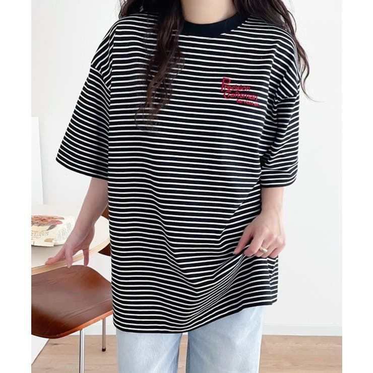 大人の上級カジュアル。綿100％ワンポイント刺繍ロゴTシャツ[品番