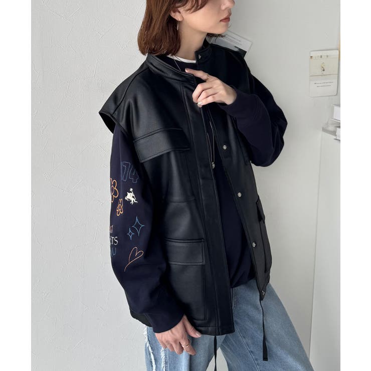 ハンドメイド風刺繍に釘付け。前後2wayランダム袖刺繍裏起毛スウェット | Classical Elf  | 詳細画像25 